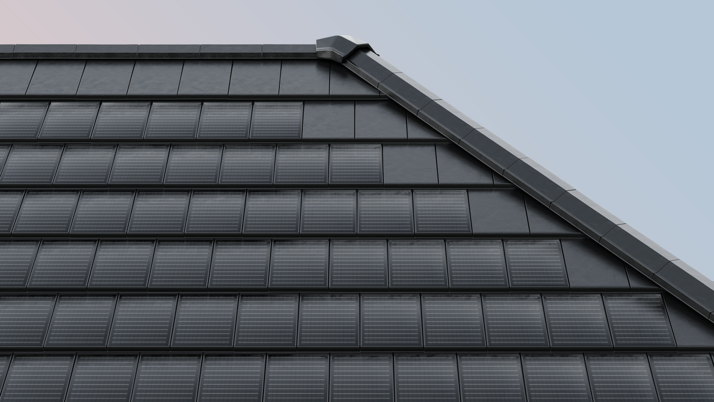 Autarq Solardachziegel in schwarz auf dem Dach