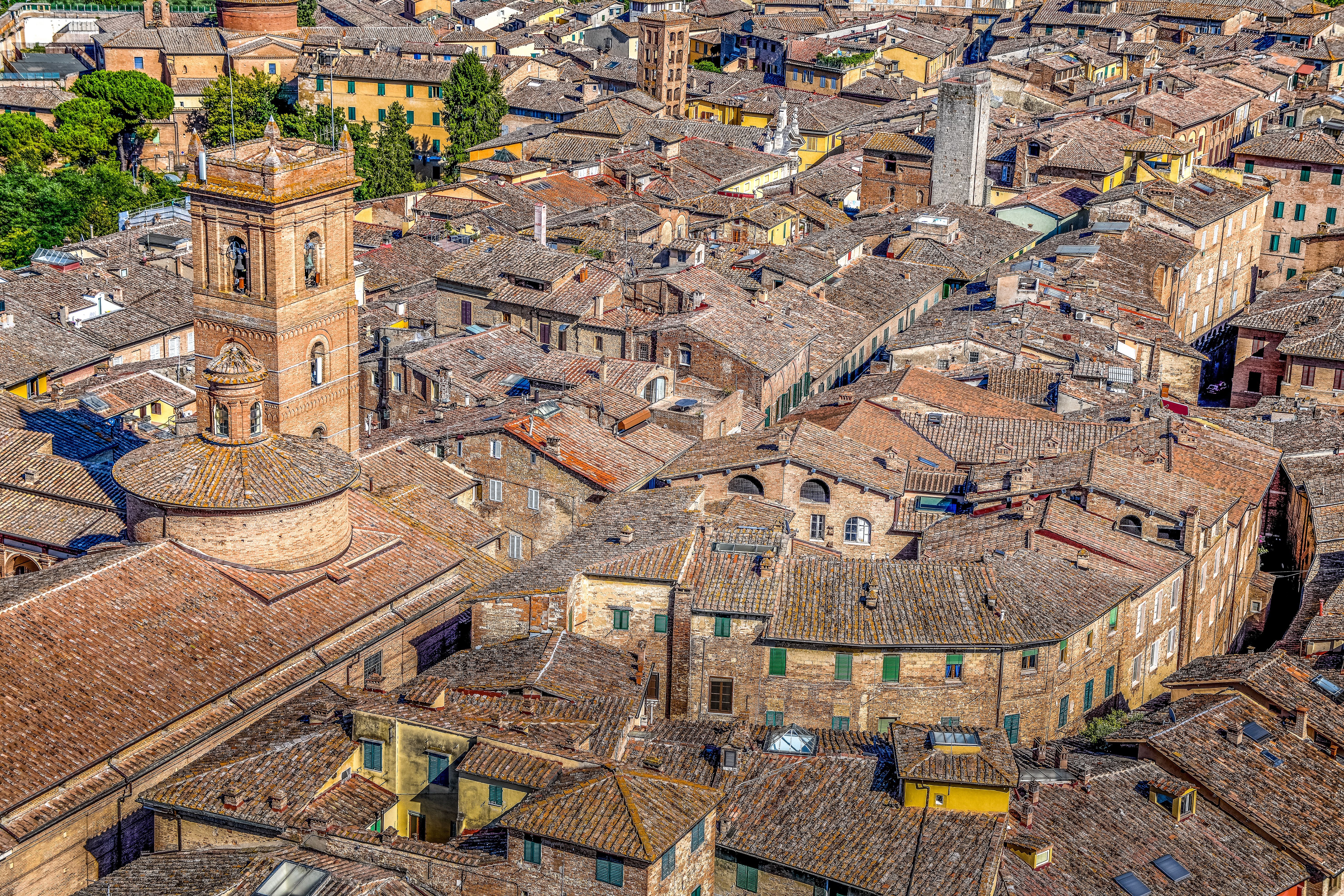 Luftaufnahme der Altstadt von Siena